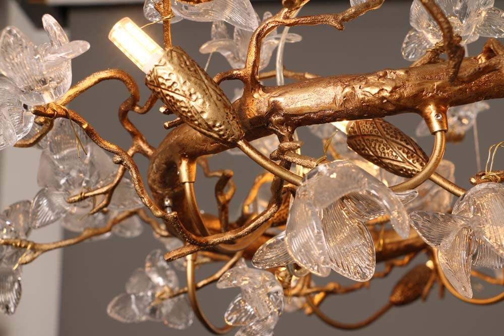 Gold Branch Crystal Chandelier