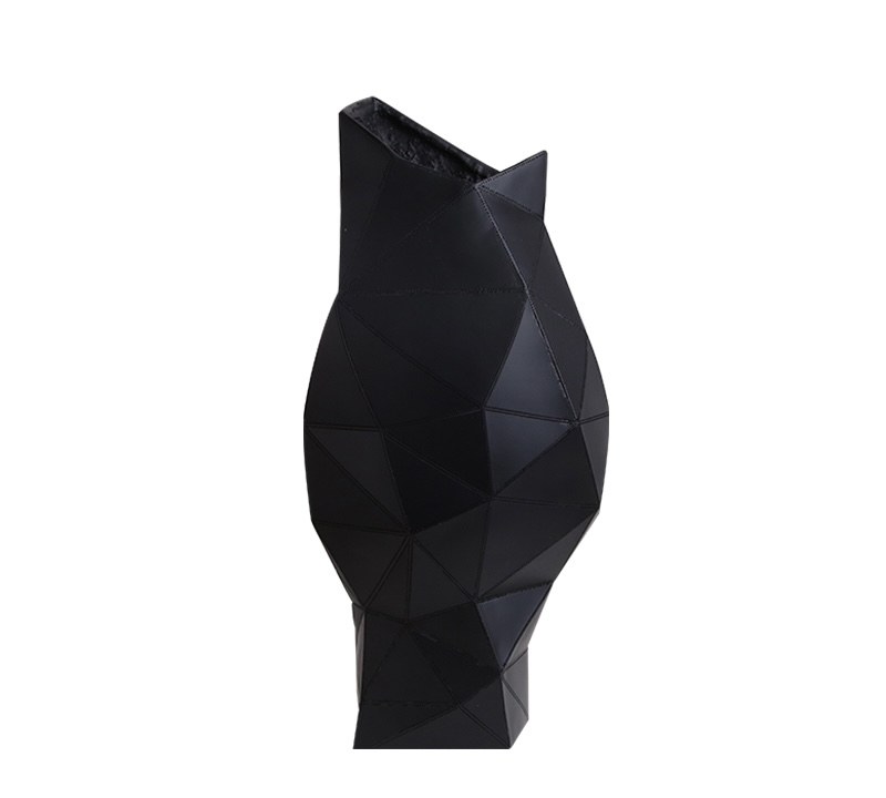 Black Faceted Vase