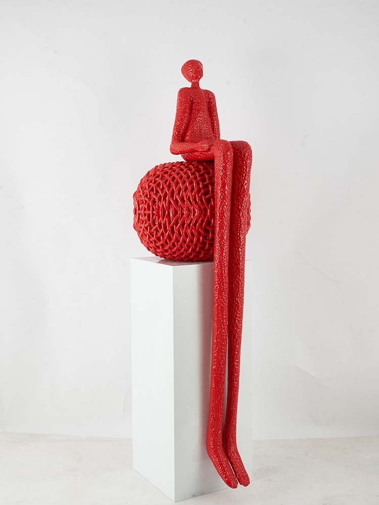 Red Figure Sculpture Lamp
