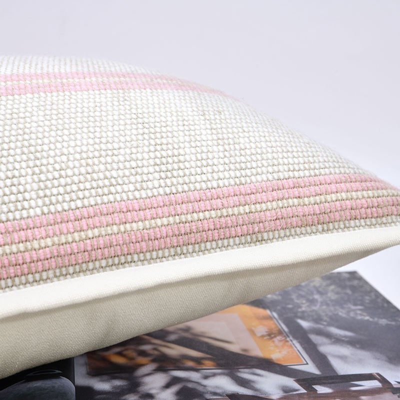 Pink Stripe Lumbar Cushion