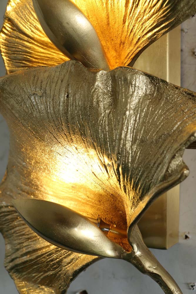 Gold Ginkgo Wall Sconce