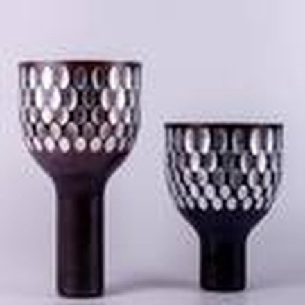 Dark Purple & Silver Vase