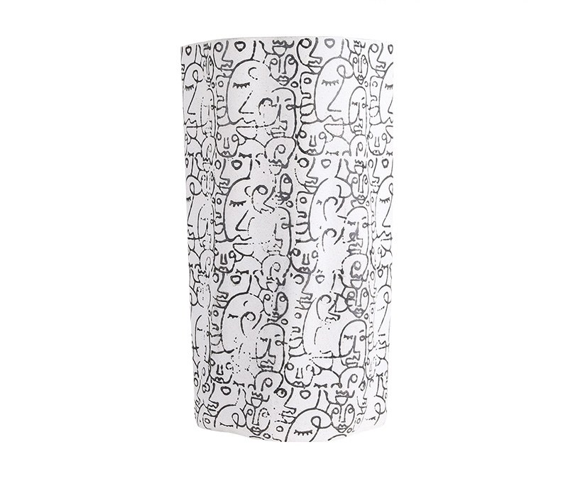 White Line-Face Vase