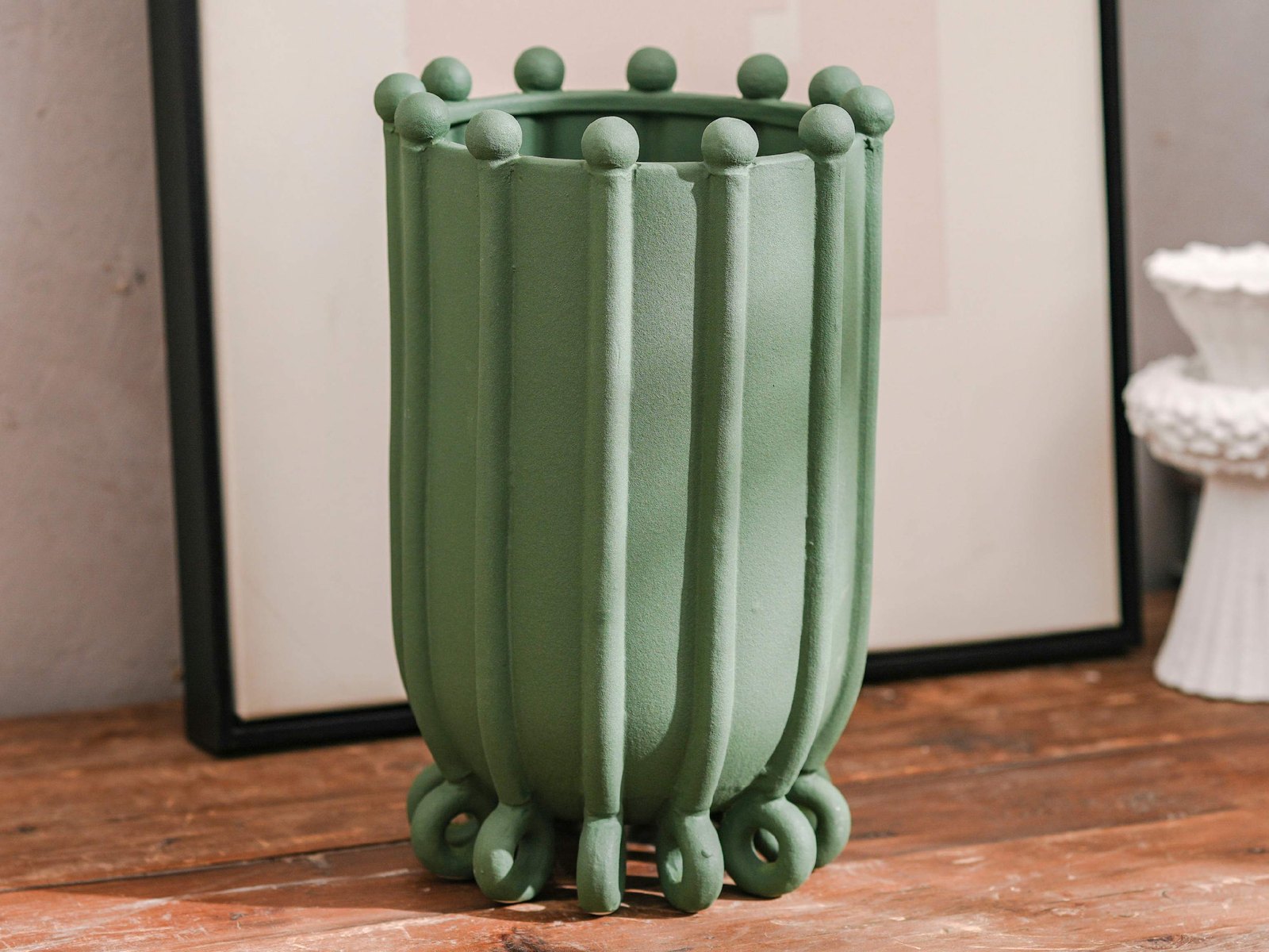 Sage Bobble Column Vase