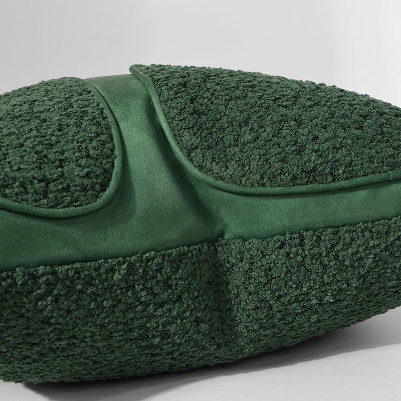 Green Bouclé Panel Cushion