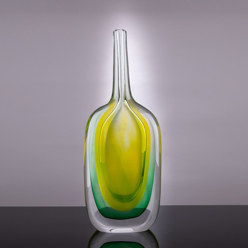 Citrine Glass Bottle Vase