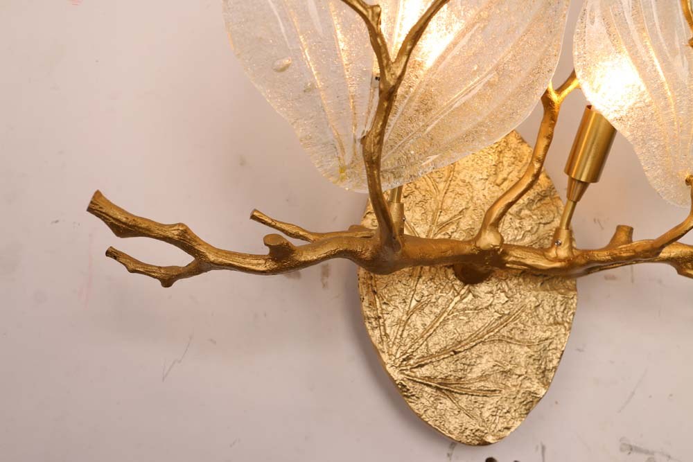 Gold Branch Leaf Wall Sconce