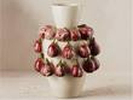Off-White & Plum Vase
