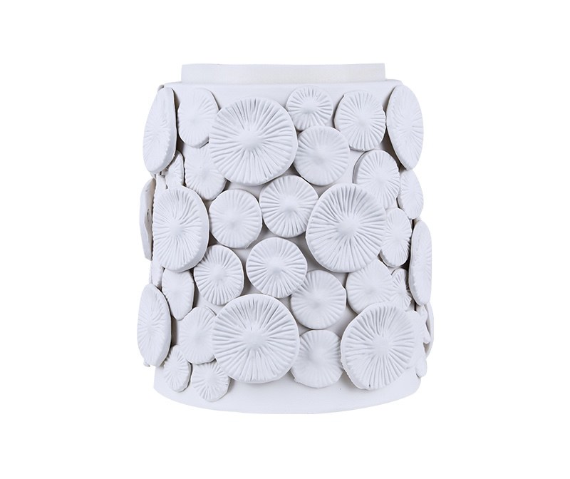 White Disc Round Vase
