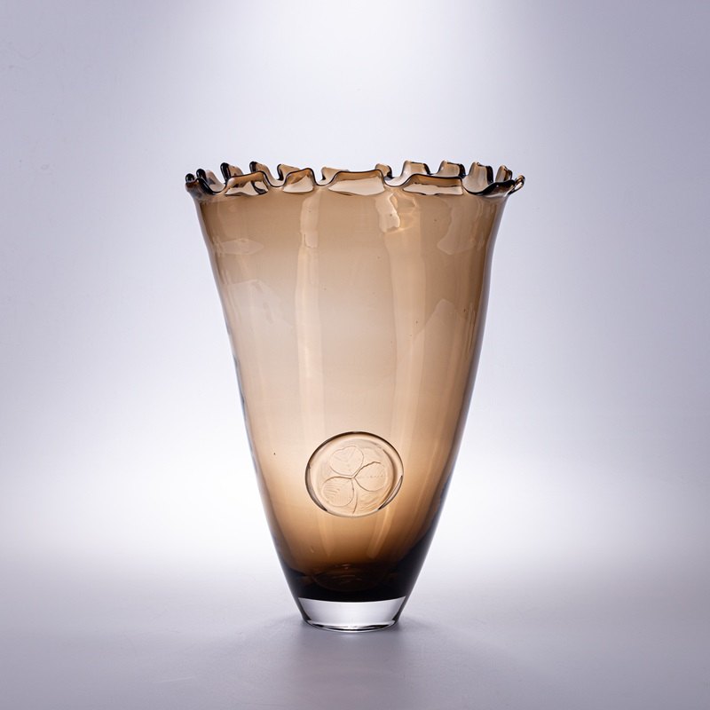 Ruffled-Rim Glass Vase