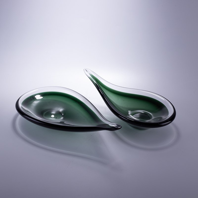 Emerald Leaf Glass Bowl