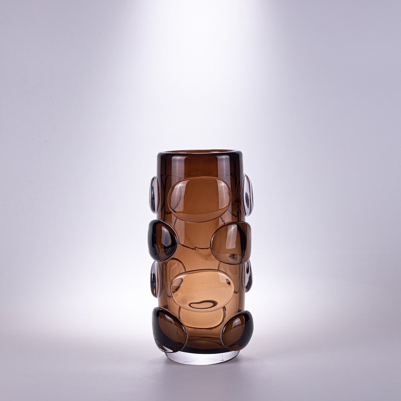 Smoked Amber Bubble Vase