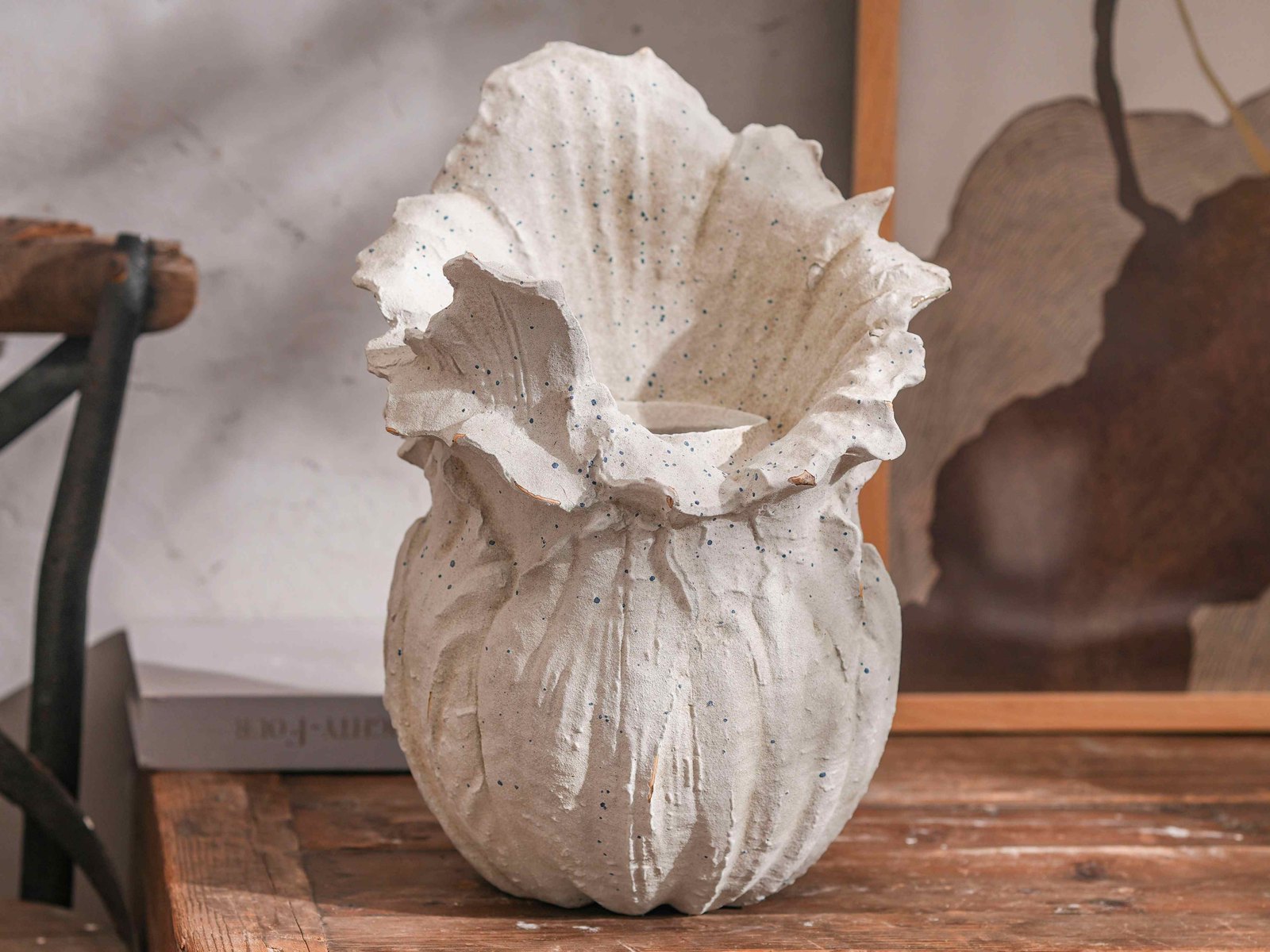 White Cabbage Leaf Vase