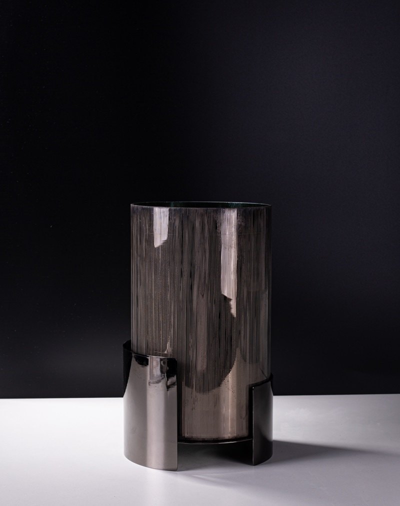Gunmetal Sleeve Glass Vase