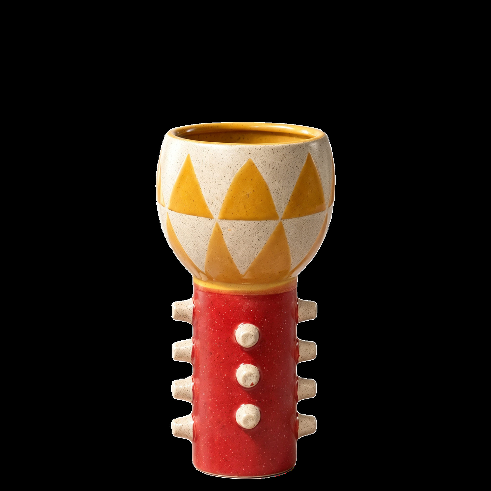 Vase with Geometric Triangle Pattern