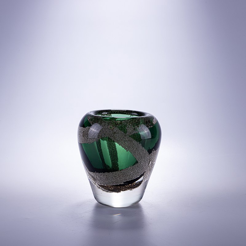 Emerald Bubble Glass Vase