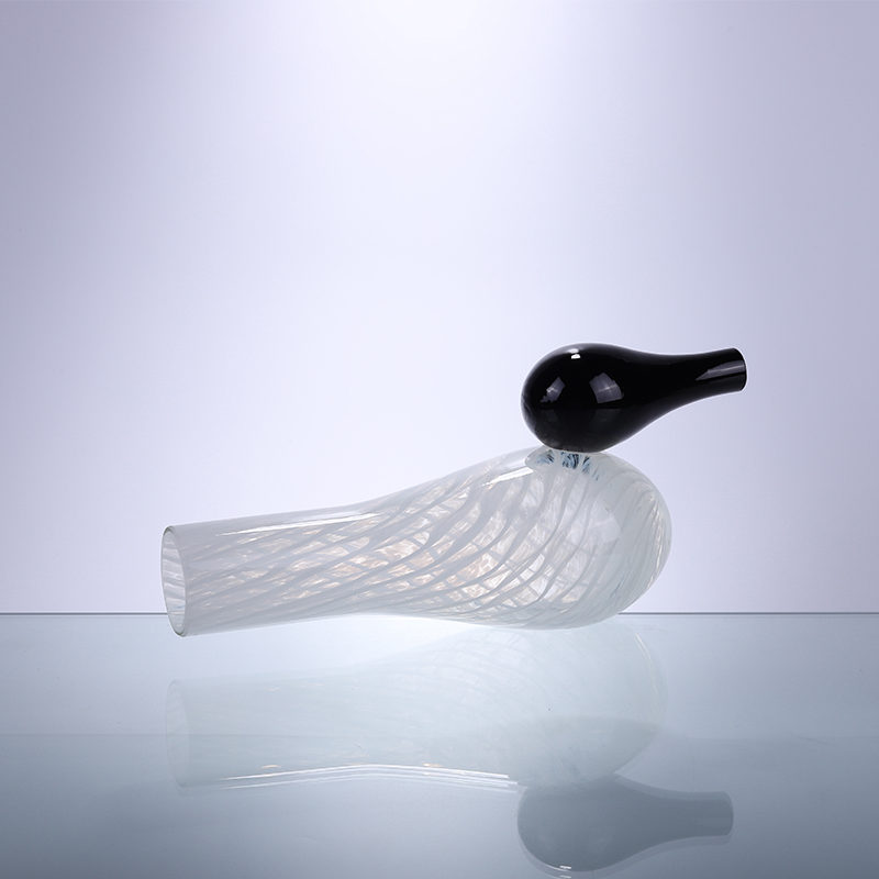 Frosted Glass Bird Sculpture