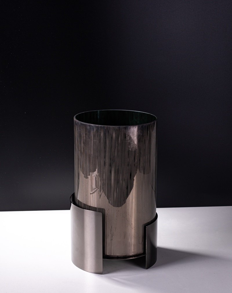 Gunmetal Sleeve Glass Vase