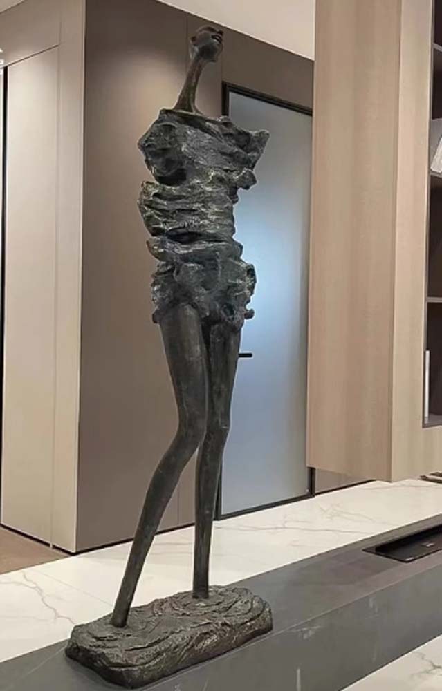 Bronze Figure Sculpture Lamp