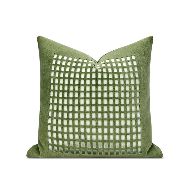 Green Grid Cushion