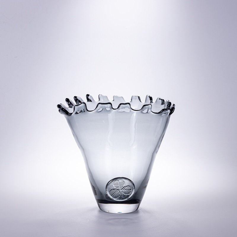 Ruffled-Rim Glass Vase
