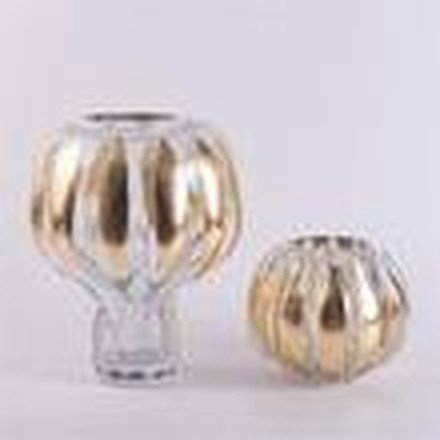 Clear & Gold Vase (Large)