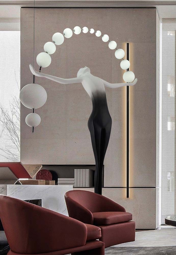 Figure Arch Globe Floor Lamp