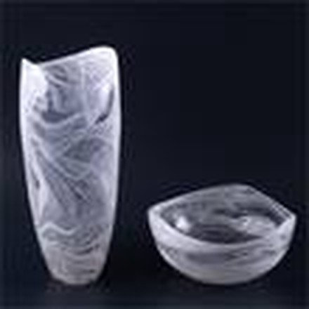 Clear & White Vase