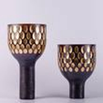 Dark Purple & Gold Vase (Large)