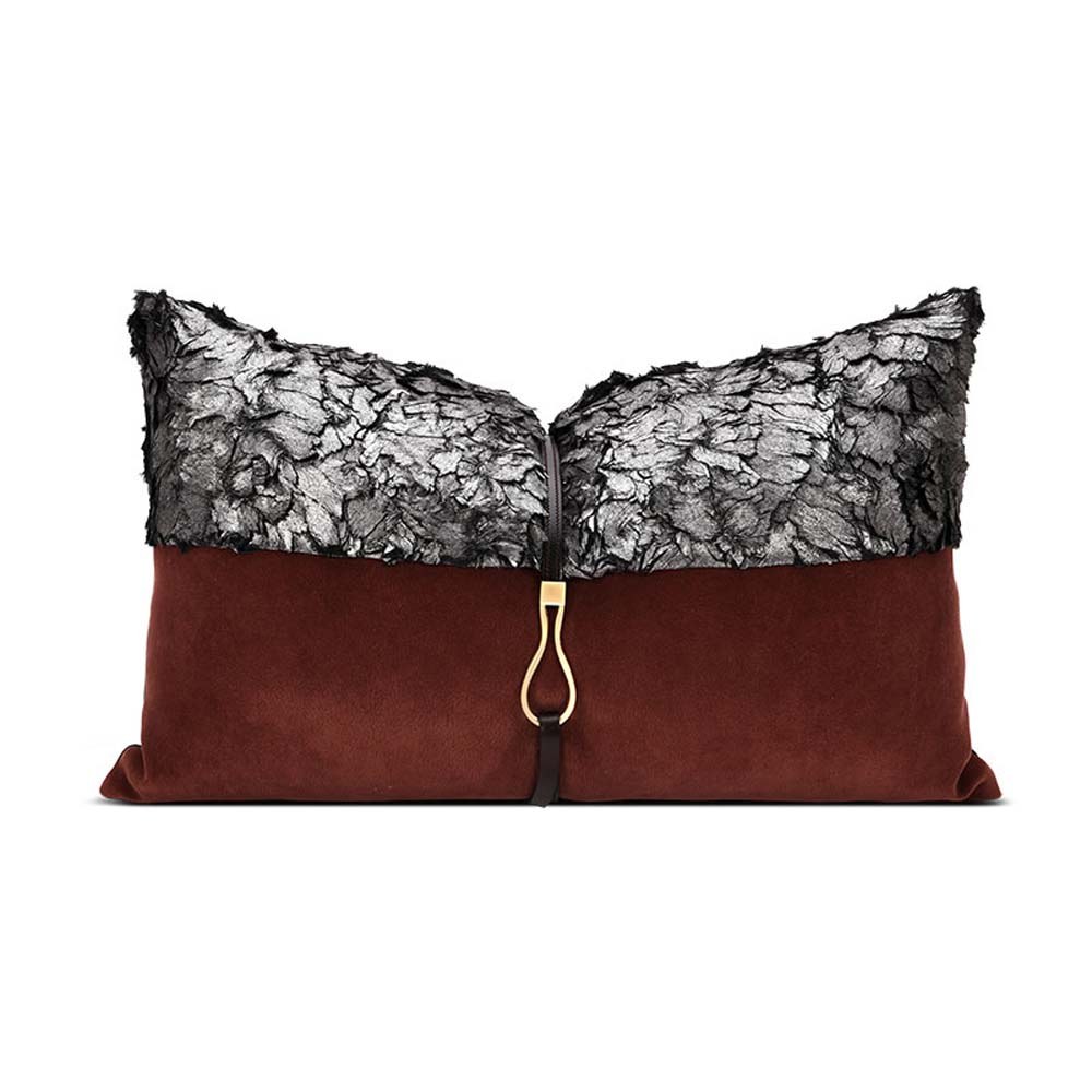 Burgundy Sequin Lumbar Cushion