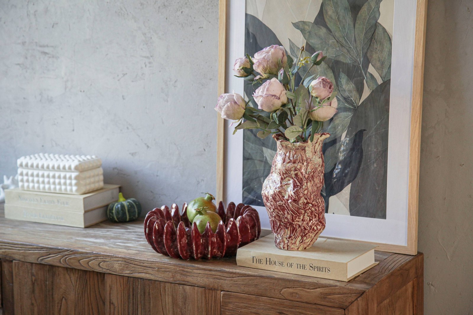 Red Fluted Ring Bowl