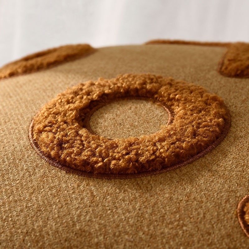 Tan Embroidered Cushion