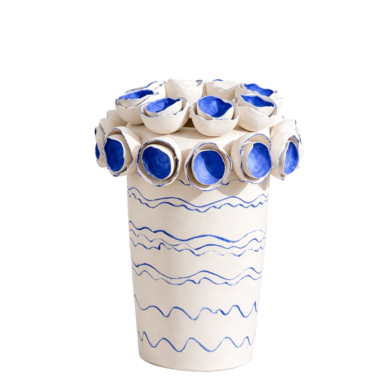 Blue Petal Rim Vase