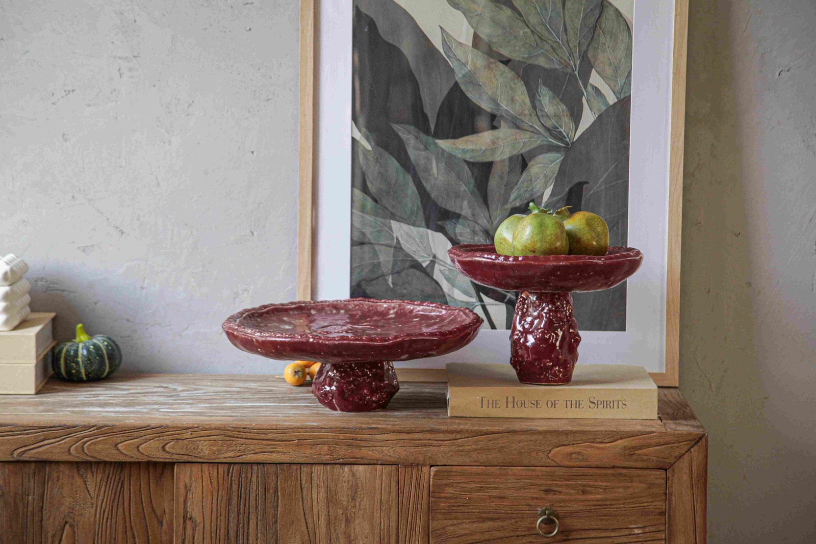 Red Glazed Cake Stand