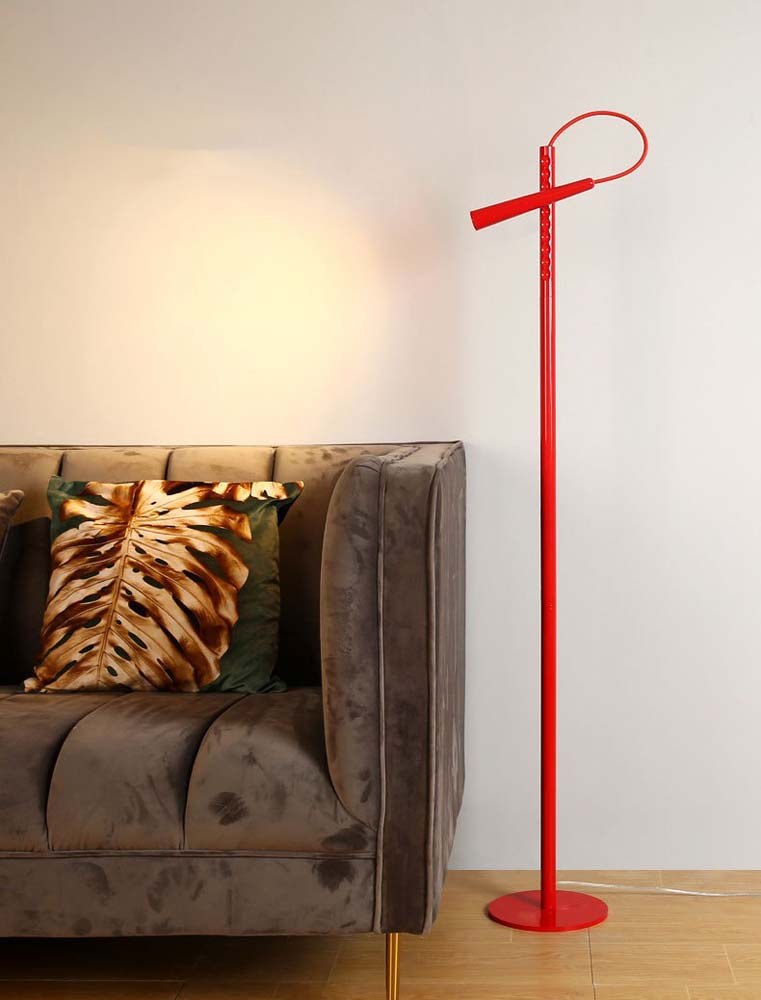 Red Sculptural Spotlight Lamp