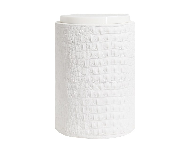 White Textured Cylinder Vase