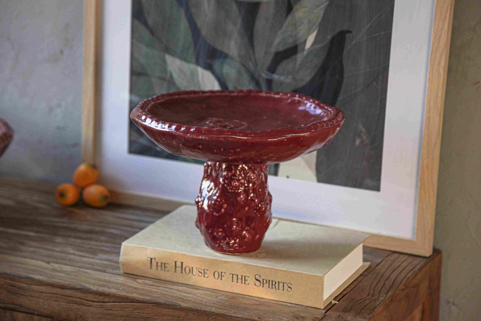 Red Glazed Cake Stand