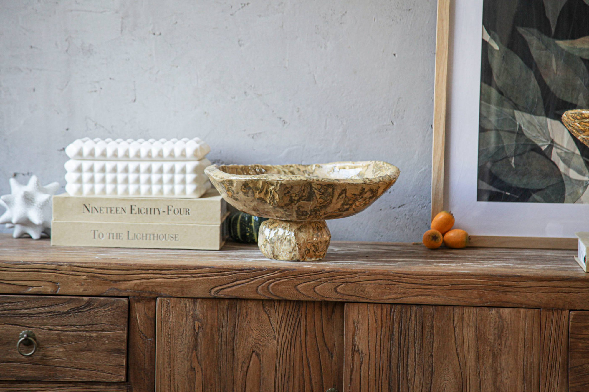 White Scalloped Low Bowl
