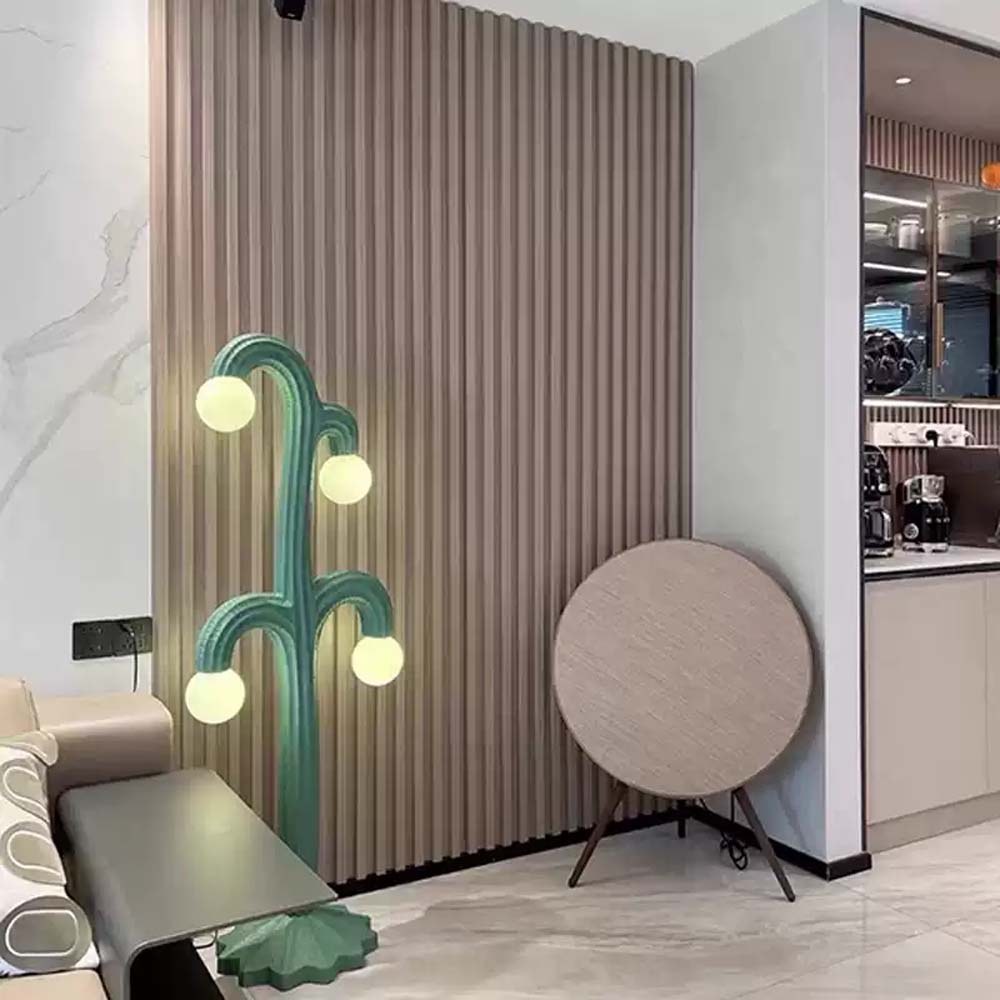 Green Branch Globe Floor Lamp