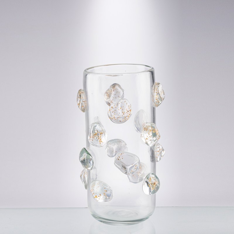 Clear Vase with Amber Blooms