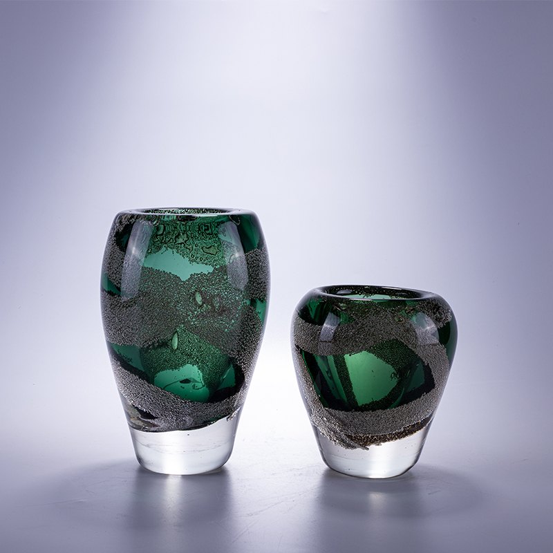 Emerald Bubble Glass Vase