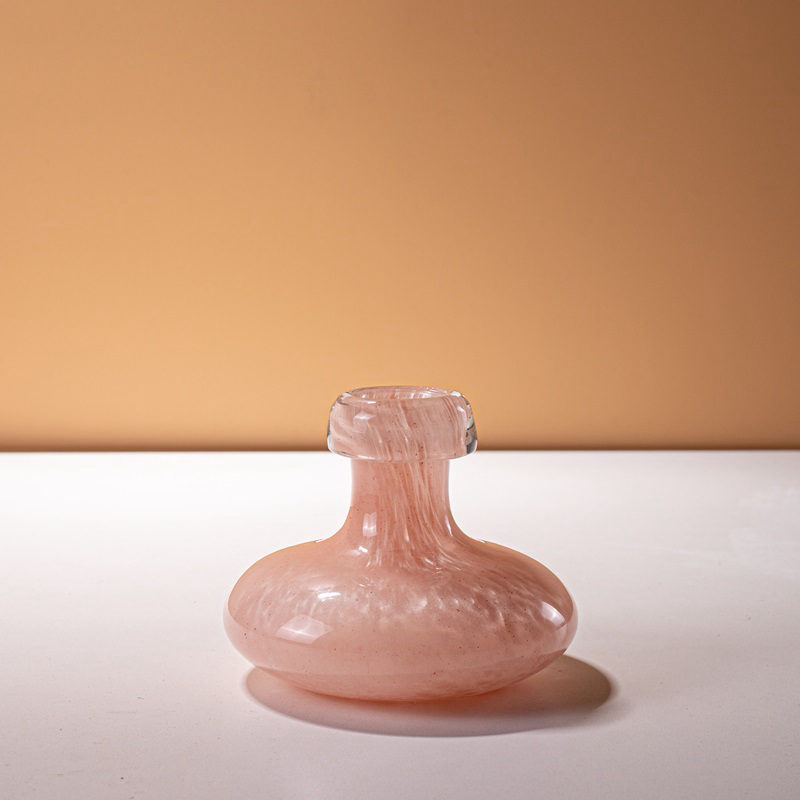 Blush Pink Bulbous Glass Vase
