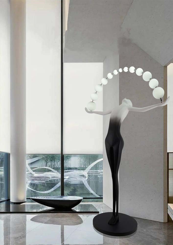 Figure Arch Globe Floor Lamp