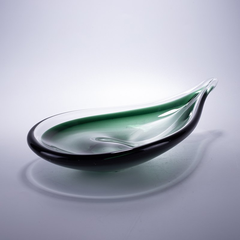 Emerald Leaf Glass Bowl