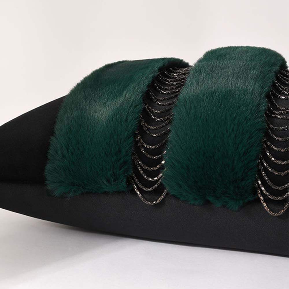 Emerald Fur Lumbar Cushion