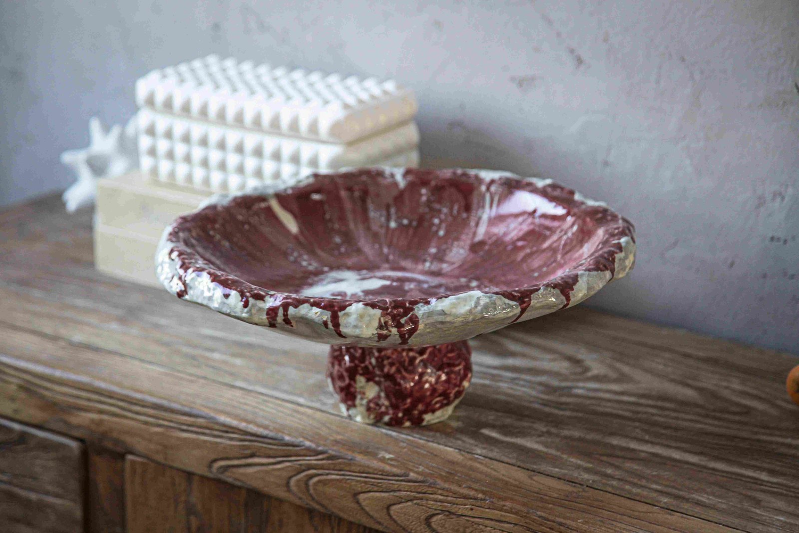 Red Marbled Bowl