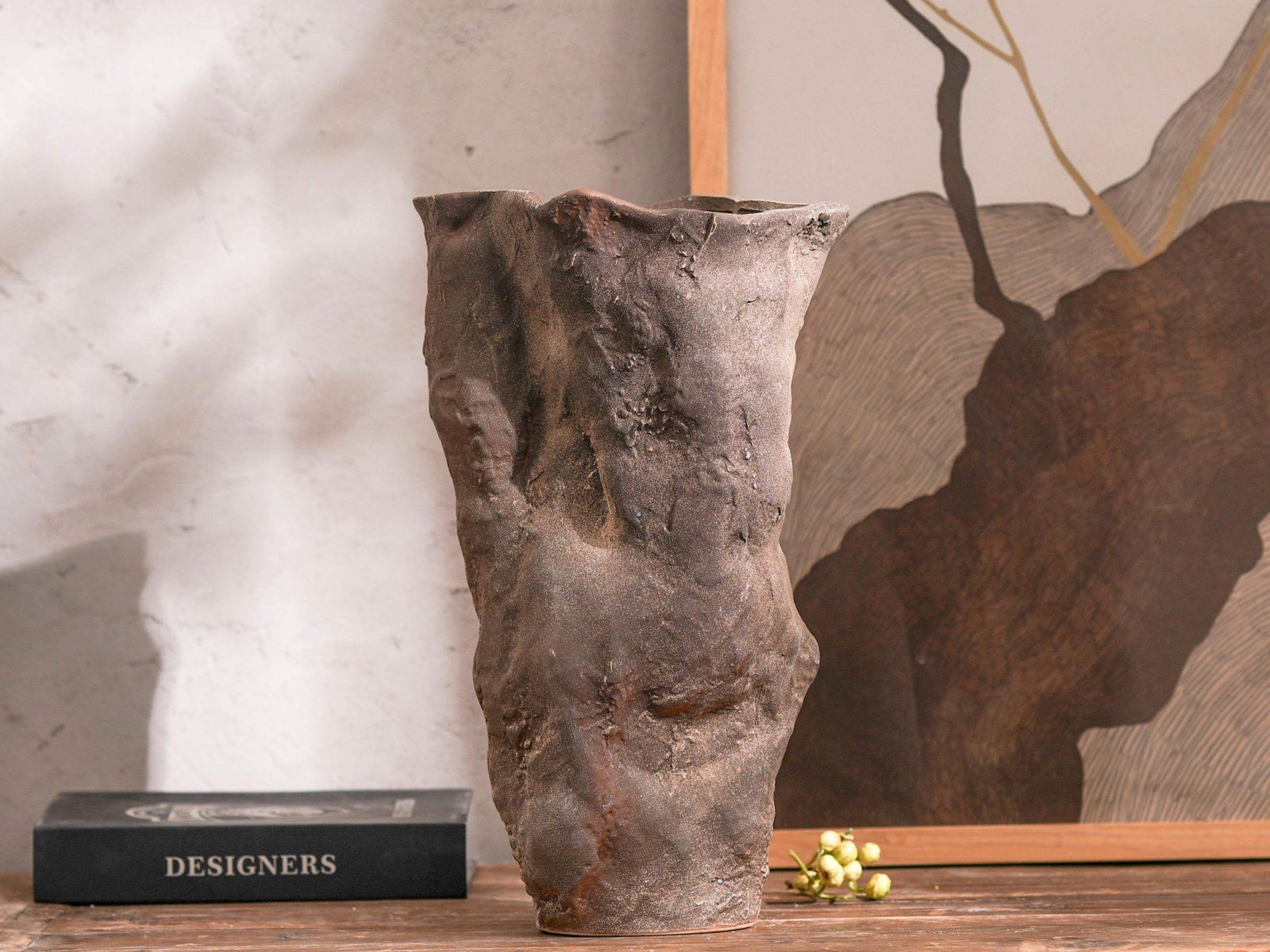 Textured Bronze Ceramic Vase