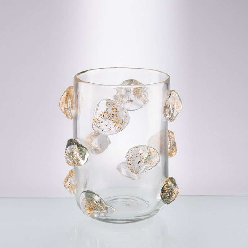 Clear Vase with Amber Blooms