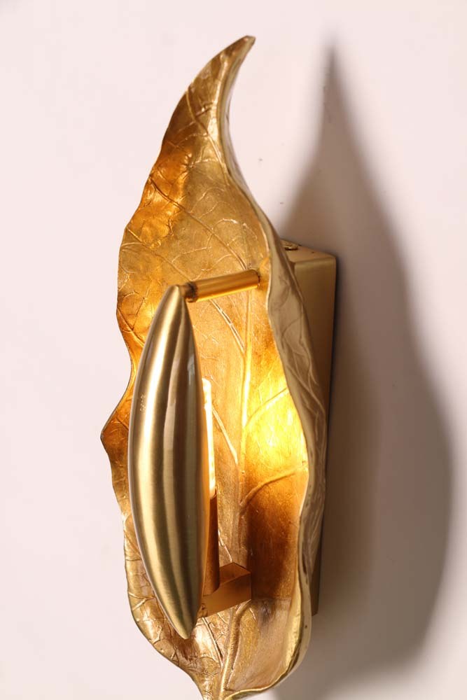 Gold Leaf Wall Sconce
