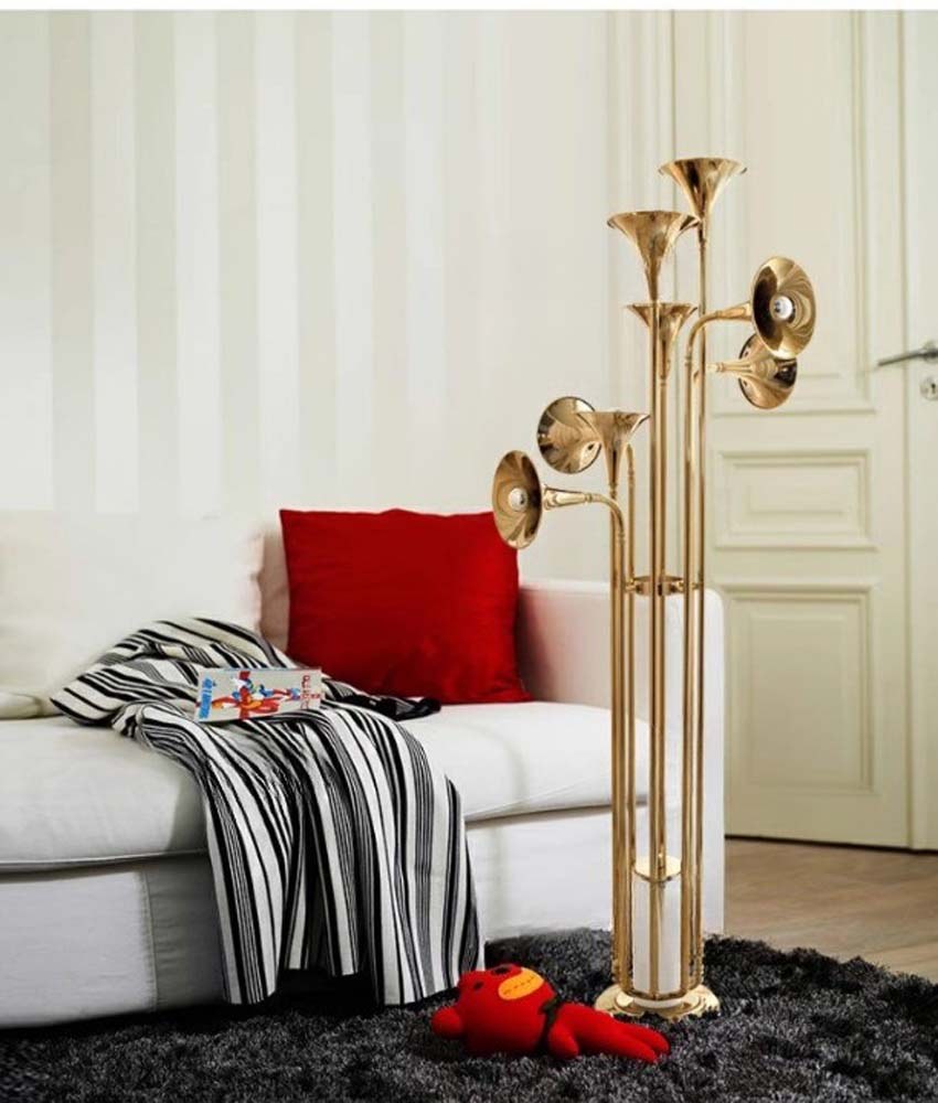 Brass Horn Wall Sconce